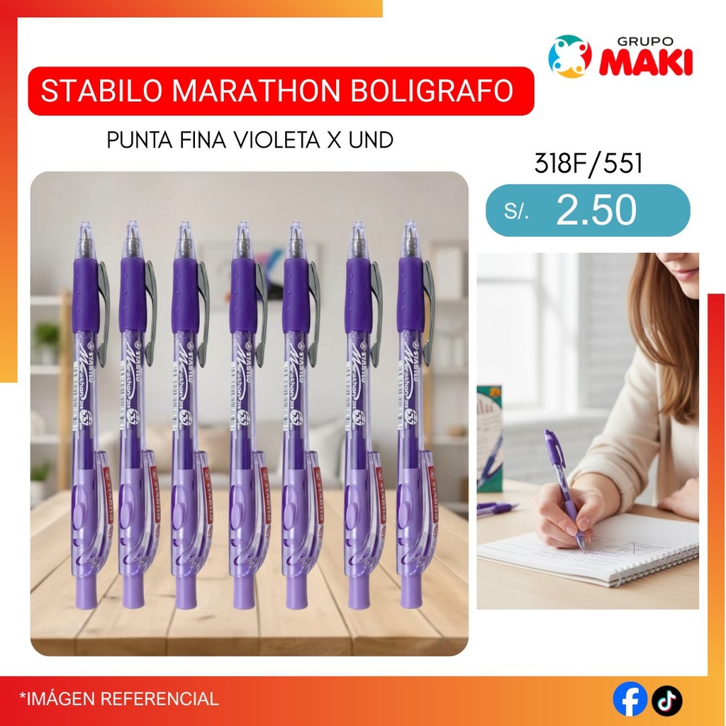 STABILO MARATHON BOLIGRAFO PUNTA FINA 