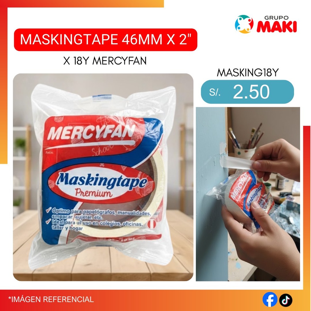 MASKINGTAPE 46MM X 2" X 18Y MERCYFAN