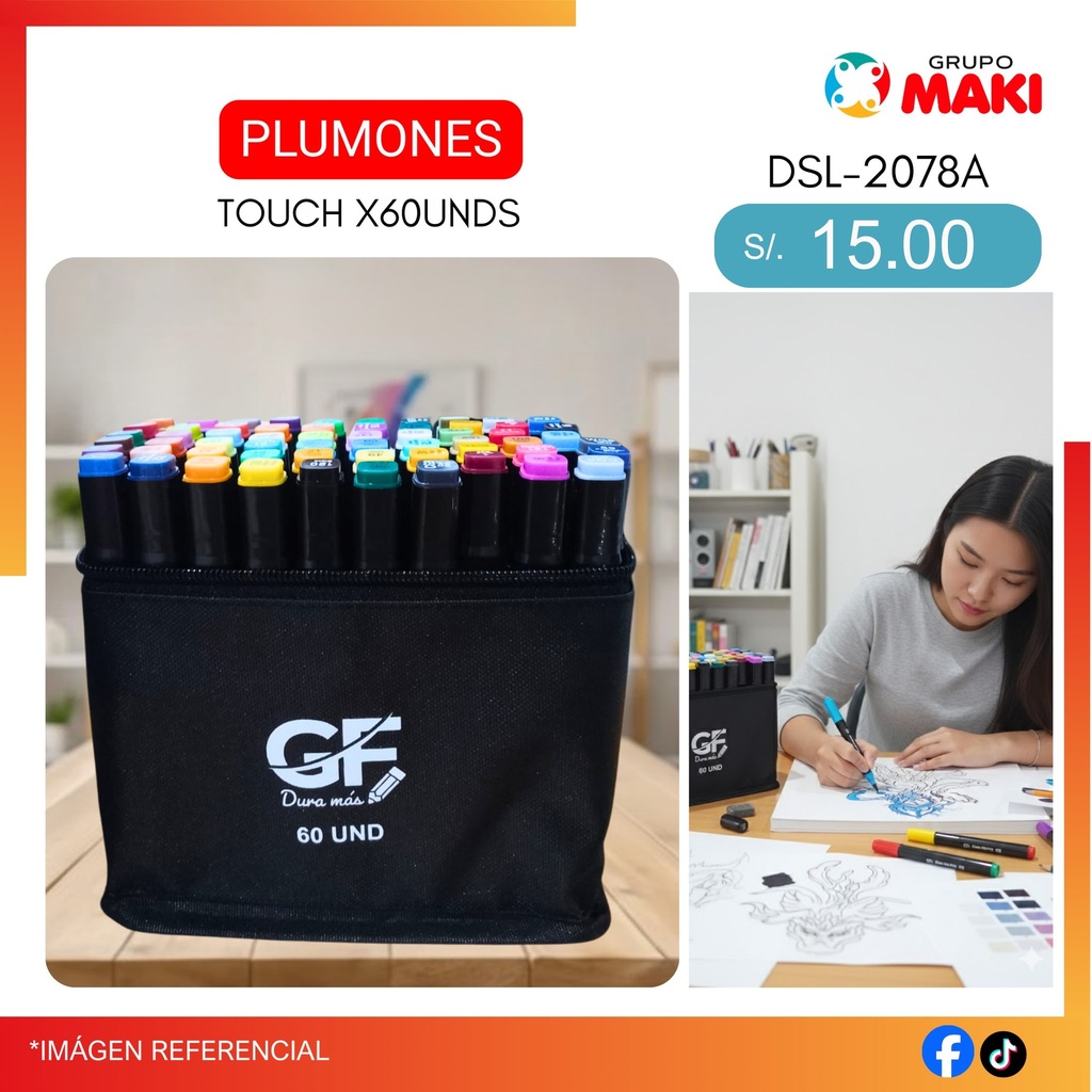 PLUMONES TOUCH X 60UNI