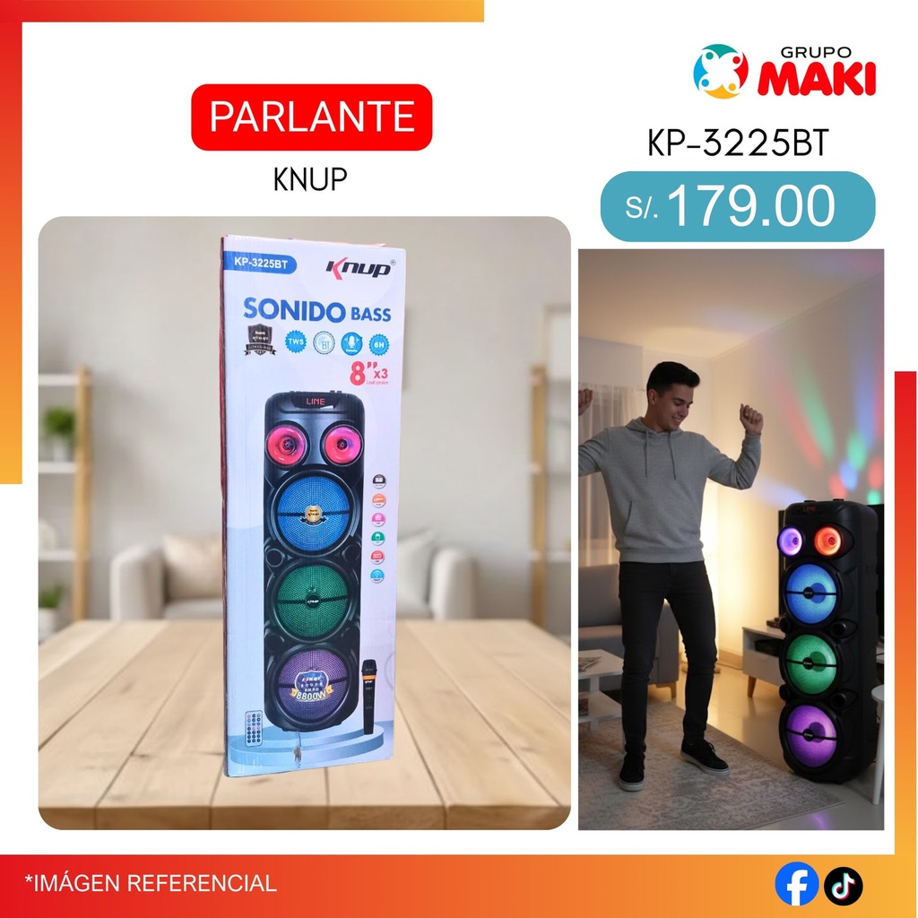 PARLANTE KNUP KP-3225BT