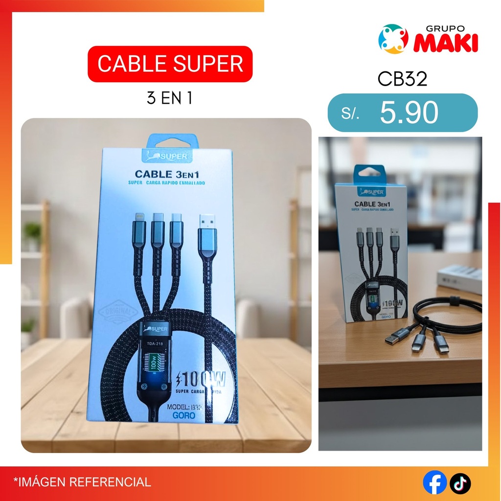 CABLE SUPER 3 EN 1 CB32