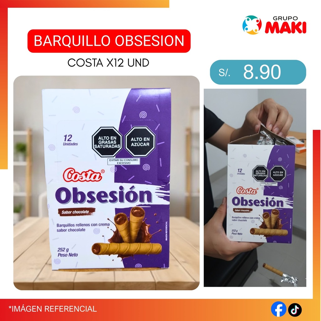 BARQUILLO OBSESION COSTA X 12UNI 24/08