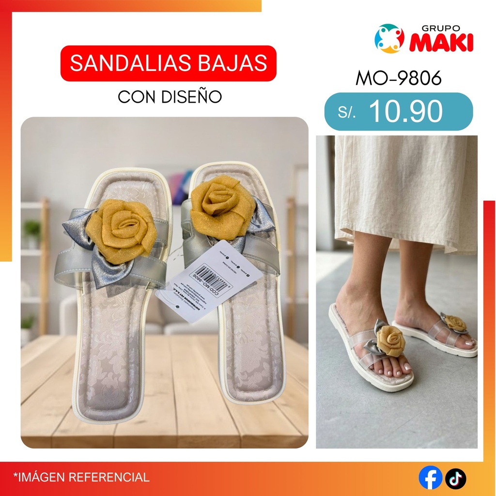 SANDALIAS BAJAS CON DISEÑO