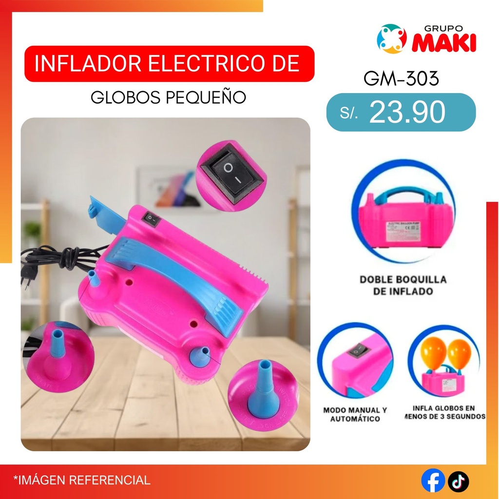 INFLADOR ELECTRICO DE GLOBOS PEQUEÑO
