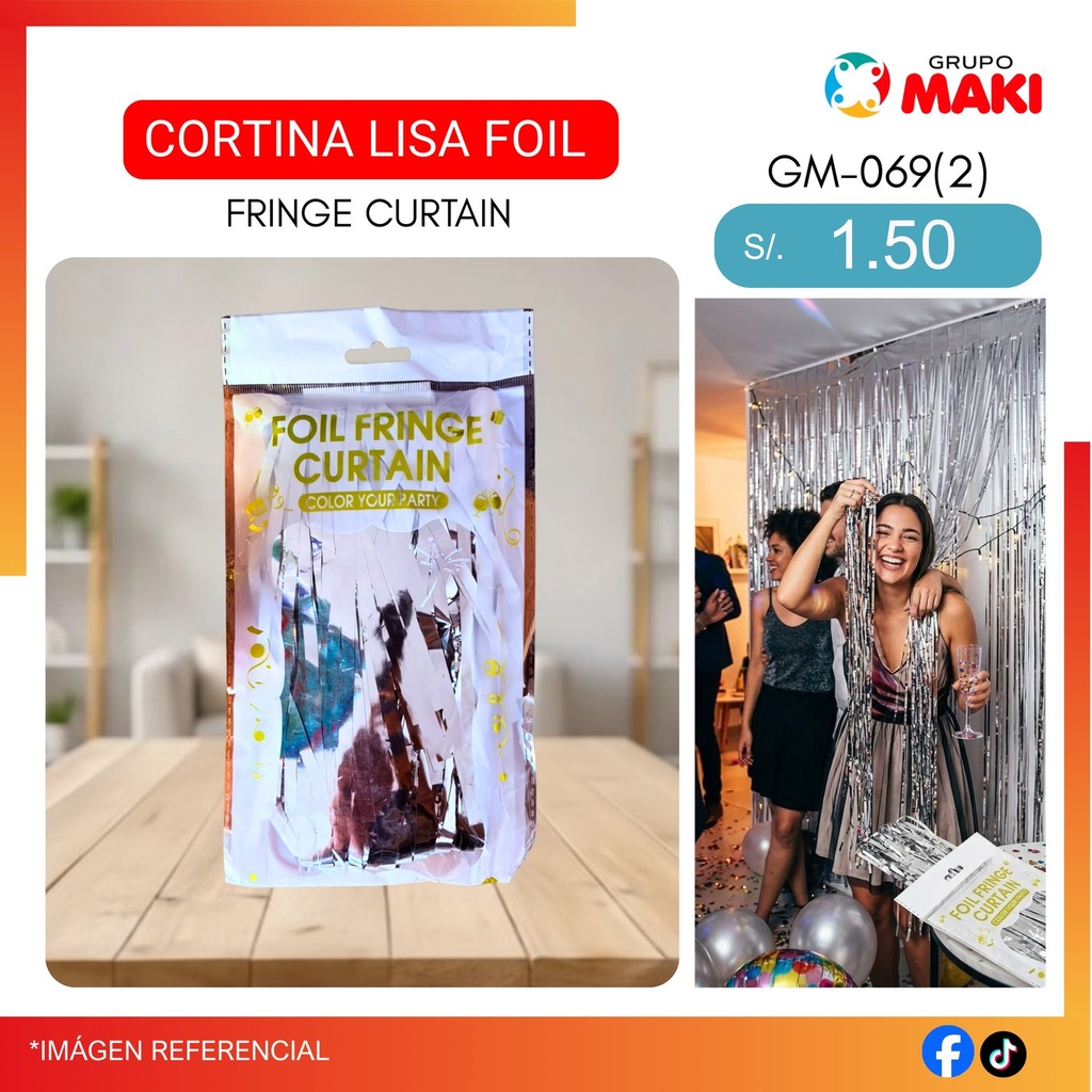 CORTINA LISA FOIL FRINGE CURTAIN