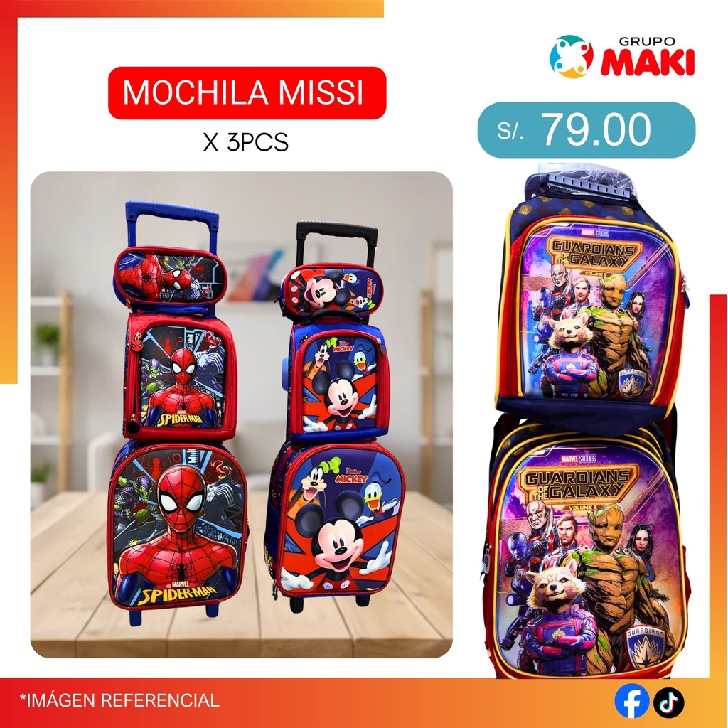 MOCHILA MISSI X 3PCS