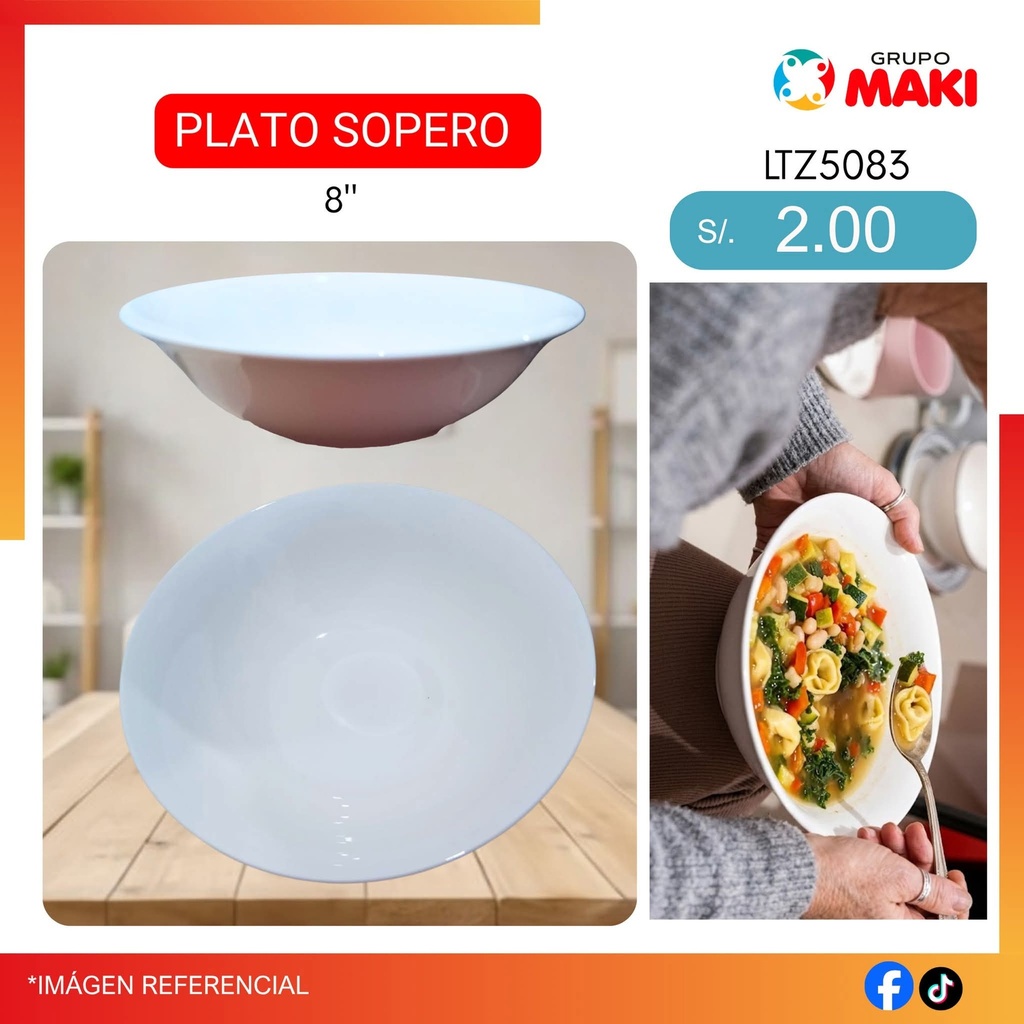 PLATO SOPERO BLANCO 8" LTZ5083