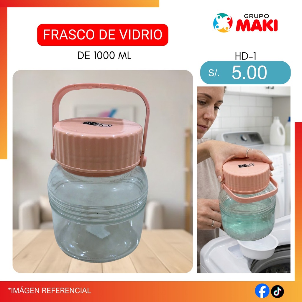FRASCO DE VIDRIO DE 1000 ML 26/08