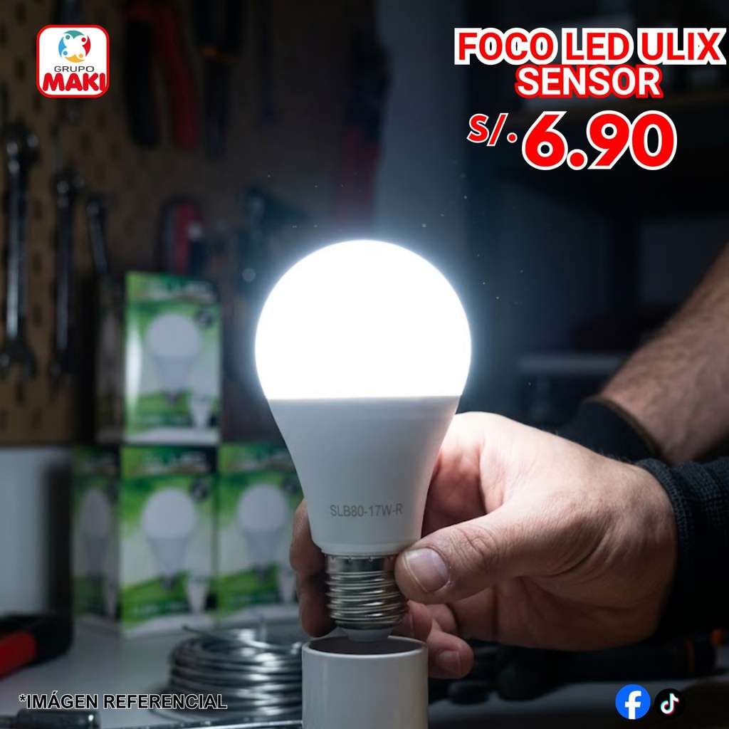 FOCO LED ULIX SLB80-17W-R SENSOR 24/09