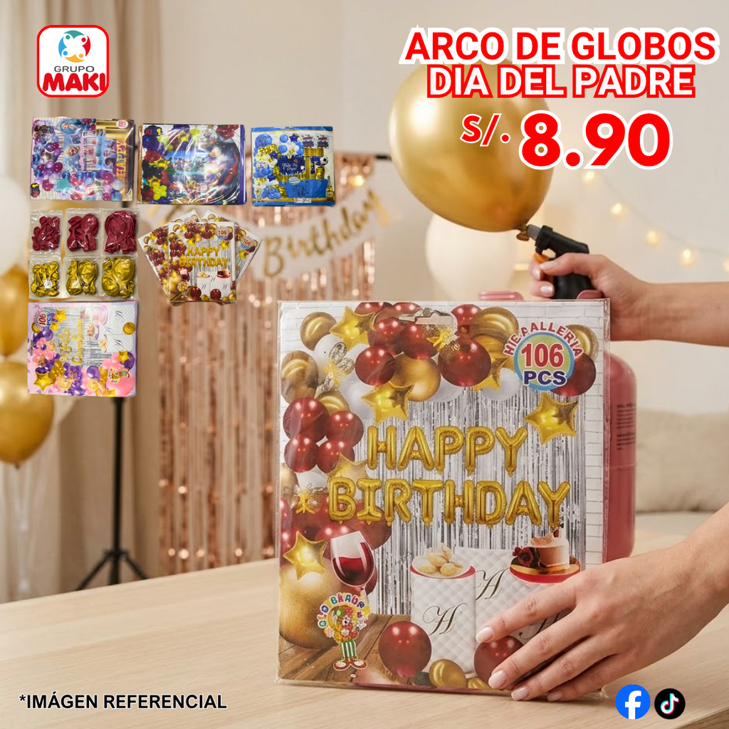 ARCO DE GLOBOS DIA DEL PADRE 22/05