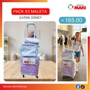PACK X3 MALETA JUVENIL DISNEY